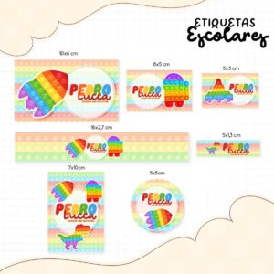 Etiqueta Escolar Pop It Menino - Arquivo Digital