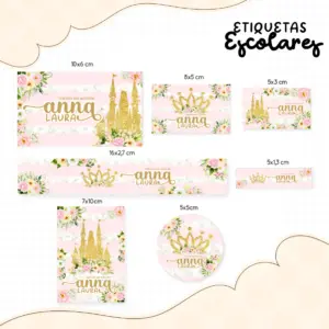 Etiqueta Escolar Princesa - Arquivo Digital 12 Etiqueta Escolar Princesa - Arquivo Digital