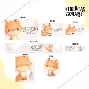 Etiqueta Escolar Raposa - Arquivo Digital