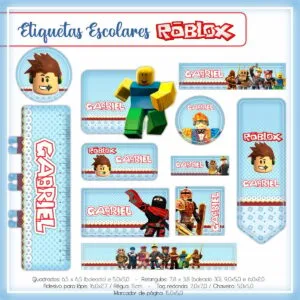 Etiqueta Escolar Roblox - Arquivo Digital