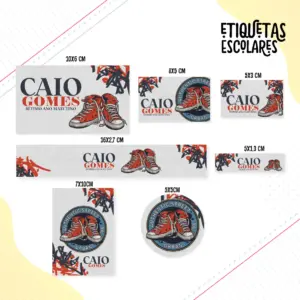Etiqueta Escolar Sneaker Boy - Arquivo Digital