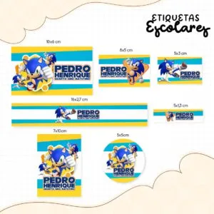 Etiqueta Escolar Sonic - Arquivo Digital