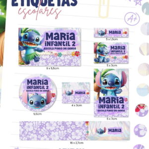 etiqueta escolar stitch arquivo digital