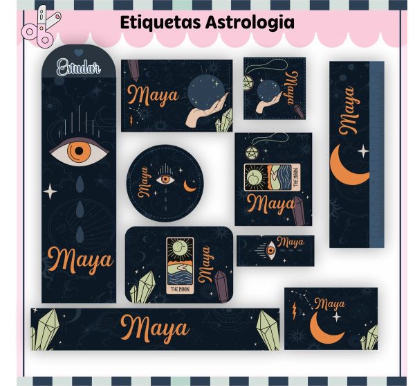 Etiqueta Escolar Tema Astrologia - Arquivo Digital