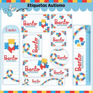 Etiqueta Escolar Tema Autismo V2 - Arquivo Digital