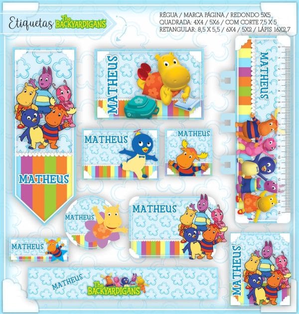 Etiqueta Escolar Tema Backyardigans - Arquivo Digital