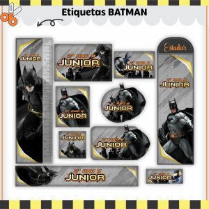 Etiqueta Escolar Tema Batman V2 - Arquivo Digital