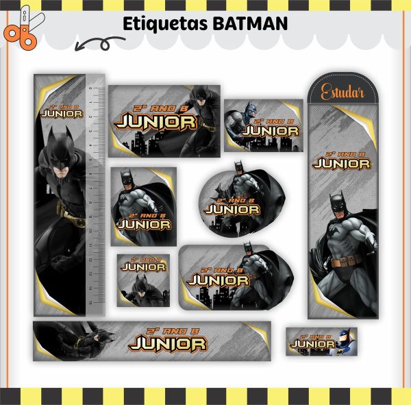 Etiqueta Escolar Tema Batman V2 - Arquivo Digital