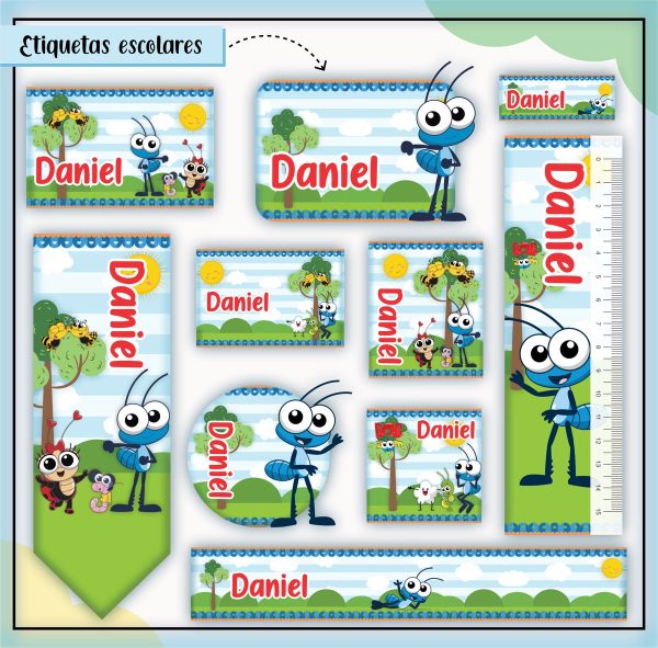 Etiqueta Escolar Tema Bob Zoom - Arquivo Digital