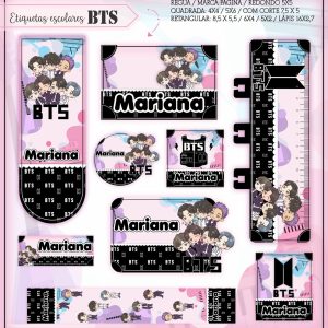 Etiqueta Escolar Tema BTS - Arquivo Digital