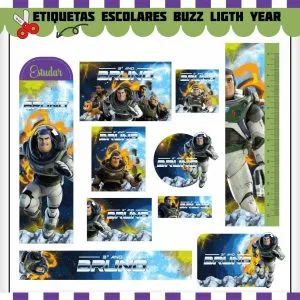 Etiqueta Escolar Tema Buzz Light Year - Arquivo Digital