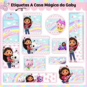 Etiqueta Escolar Tema Casa Mágica da Gaby - Arquivo Digital