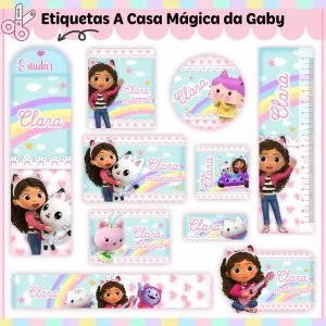 Etiqueta Escolar Tema Casa Mágica da Gaby - Arquivo Digital