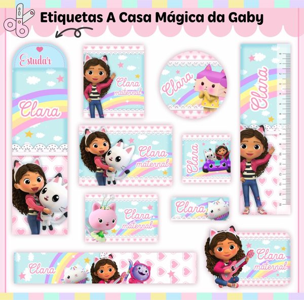 Etiqueta Escolar Tema Casa Mágica da Gaby - Arquivo Digital