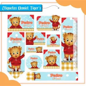Etiqueta Escolar Tema Daniel Tigers - Arquivo Digital 48 Etiqueta Escolar Tema Daniel Tigers - Arquivo Digital