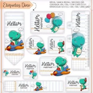 Etiqueta Escolar Tema Dino - Arquivo Digital 5 Etiqueta Escolar Tema Dino - Arquivo Digital
