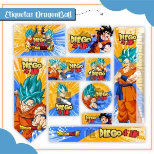 Etiqueta Escolar Tema Dragon Ball Z - Arquivo Digital