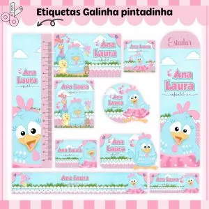 Etiqueta Escolar Tema Galinha Pintadinha Menina Arq. Digital