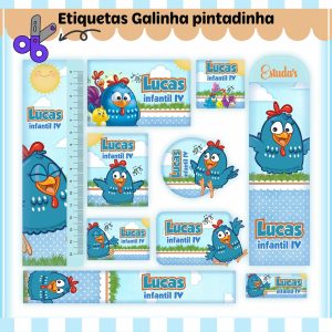Etiqueta Escolar Tema Galinha Pintadinha Menino Arq. Digital