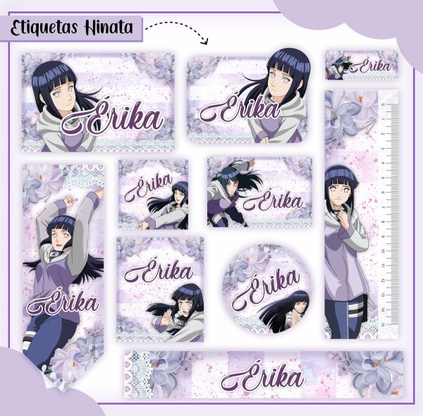 Etiqueta Escolar Tema Hinata - Arquivo Digital