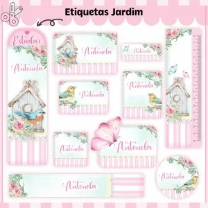 Etiqueta Escolar Tema Jardim V2 - Arquivo Digital 47 Etiqueta Escolar Tema Jardim V2 - Arquivo Digital