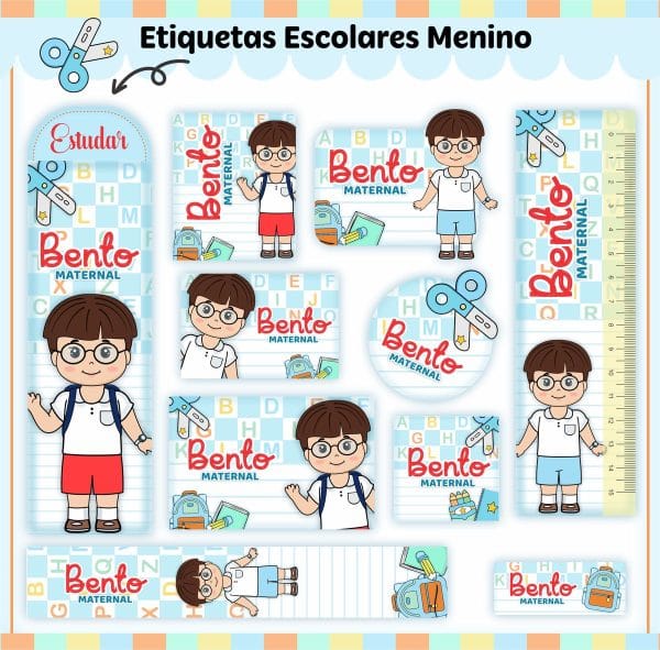 Etiqueta Escolar Tema Kit Aluninhos - Arquivo Digital