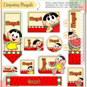 Etiqueta Escolar Tema Magali - Arquivo Digital