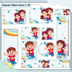 Etiqueta Escolar Tema Maria Clara e JP Menino - Digital 5 Etiqueta Escolar Tema Maria Clara e JP Menino - Digital