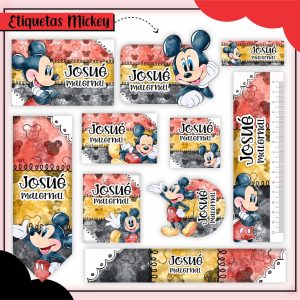 Etiqueta Escolar Tema Mickey - Arquivo Digital