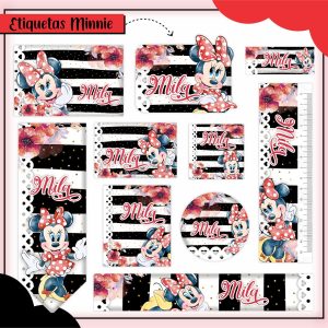 Etiqueta Escolar Tema Minnie Vermelha - Arquivo Digital