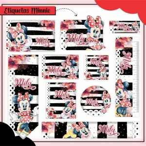 Etiqueta Escolar Tema Minnie Vermelha - Arquivo Digital 14 Etiqueta Escolar Tema Minnie Vermelha - Arquivo Digital