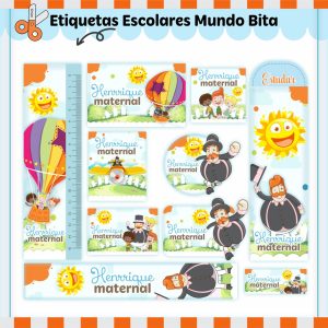 Etiqueta Escolar Tema Mundo Bita - Arquivo Digital