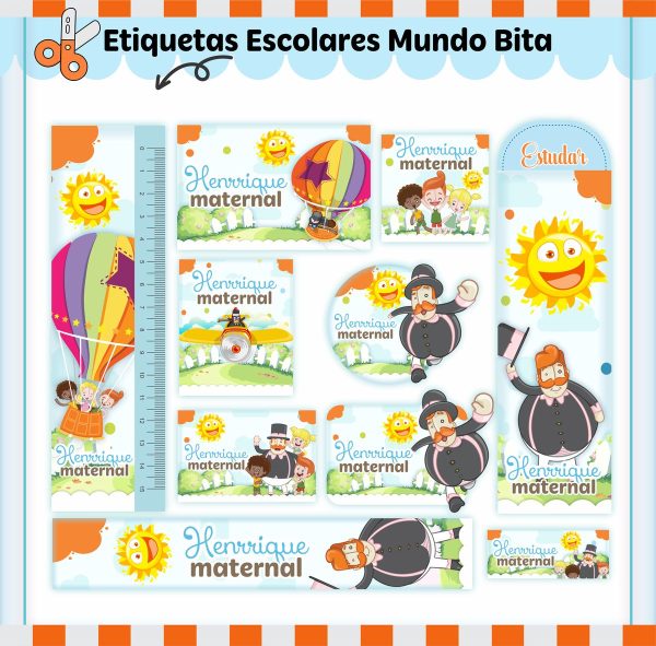 Etiqueta Escolar Tema Mundo Bita - Arquivo Digital