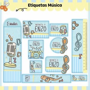 Etiqueta Escolar Tema Música - Arquivo Digital