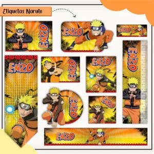 Etiqueta Escolar Tema Naruto - Arquivo Digital 4 Etiqueta Escolar Tema Naruto - Arquivo Digital