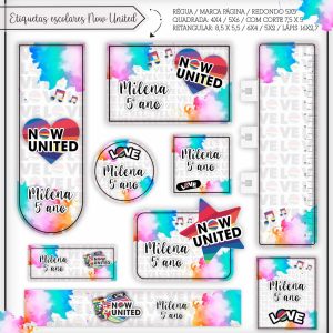 Etiqueta Escolar Tema Now United - Arquivo Digital