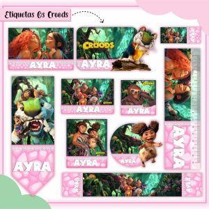 Etiqueta Escolar Tema Os Croods - Arquivo Digital