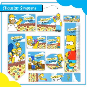 Etiqueta Escolar Tema Os Simpsons - Arquivo Digital