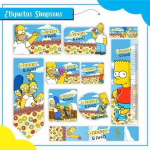 Etiqueta Escolar Tema Os Simpsons - Arquivo Digital