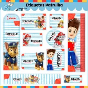 Etiqueta Escolar Tema Patrulha Canina V2 - Arquivo Digital 22 Etiqueta Escolar Tema Patrulha Canina V2 - Arquivo Digital