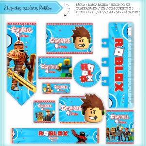 Etiqueta Escolar Tema Roblox - Arquivo Digital