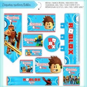 Etiqueta Escolar Tema Roblox - Arquivo Digital 26 Etiqueta Escolar Tema Roblox - Arquivo Digital