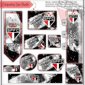 Etiqueta Escolar Tema São Paulo - Arquivo Digital