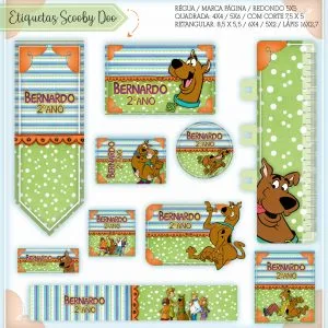 Etiqueta Escolar Tema Scooby Doo - Arquivo Digital