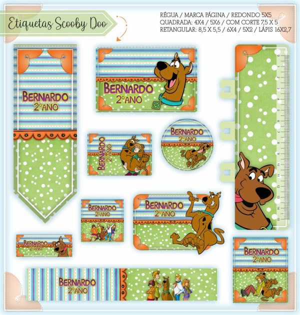 Etiqueta Escolar Tema Scooby Doo - Arquivo Digital