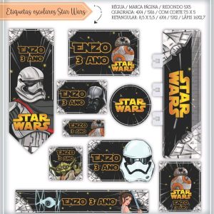 Etiqueta Escolar Tema Stars Wars - Arquivo Digital