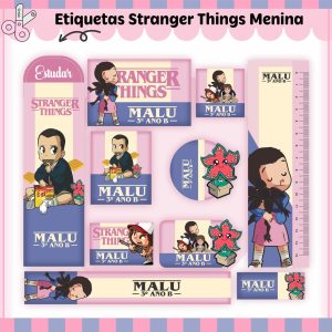 Etiqueta Escolar Tema Stranger Things - Arquivo Digital