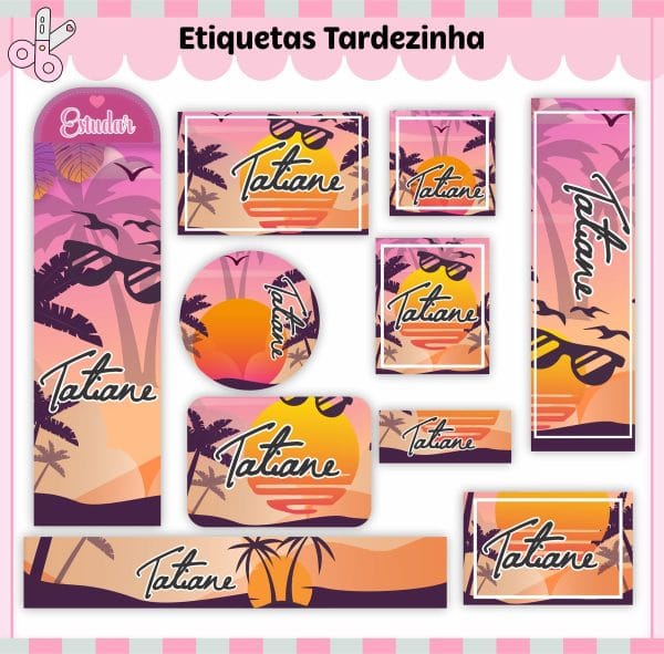 Etiqueta Escolar Tema Tardezinha - Arquivo Digital