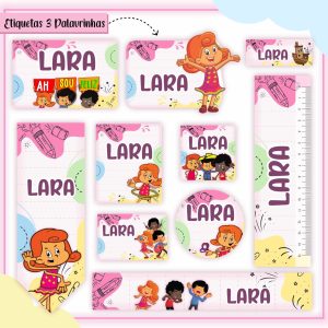 Etiqueta Escolar Tema Três Palavrinhas Menina - Arq. Digital