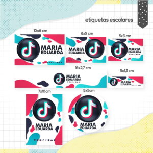 etiqueta escolar tik tok arquivo digital
